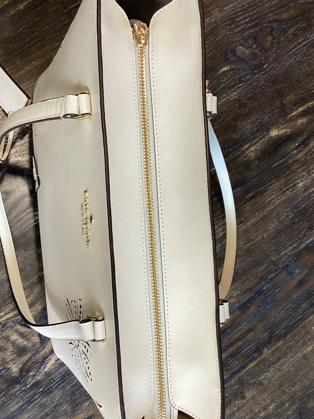 Kate Spade Festive Floral Meringue Leather Tote Bag - Picture 9 of 14